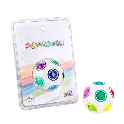 China Educational Toy Fidget Toys 3D 12 Hole White Rainbow Stirrer Magic Person Balls Stir Cube Toy for sale