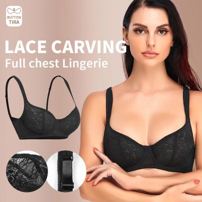 China QUICK DRY super slim women's underwire jacquard lace plus size bra sports relieve ladies sexy body shaping bra for sale