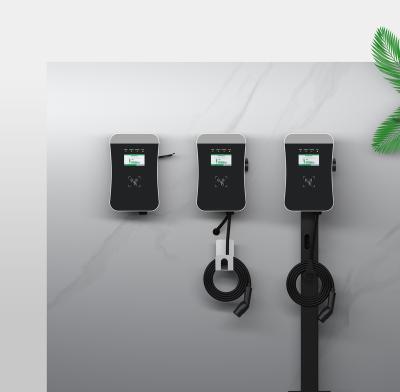 China Home Charging And Business Commercial Operation Wall Mounted Charging Station 16A 32A EV Car Charger EV APP Control AC Charging Station With Socket And Pole for sale