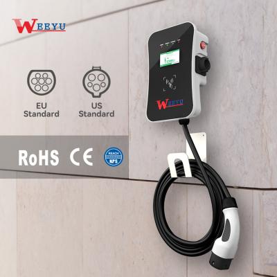 China Home Charging And Business Commercial Operation Mode 3 1 Phase 3 Phase Black Or Customized Color EV Charger Cable Type 2 Ocpp1.6J Commercial Used Electric Car Fast Charger for sale