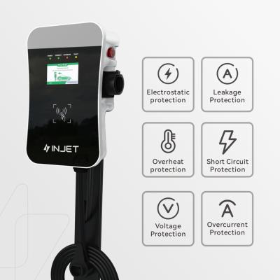 China AC EV Charger For Home/Commercial 7KW 10KW 11KW 22KW AC USA UK J1772 Mennekes Type1 Type2 Electric EV Car Charger EV Charging Wallbox for sale