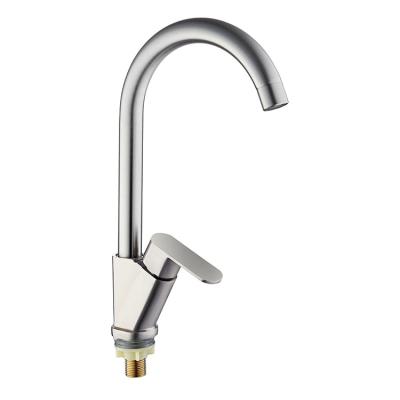 China Modern Swan Neck Single Lever Faucet Switch Kitchen Sink Brass Faucet for sale