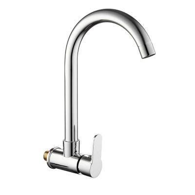 China Modern High Quality Unbreakable Warranty Curved Neck Brass Core Long Single Handle Spout for sale