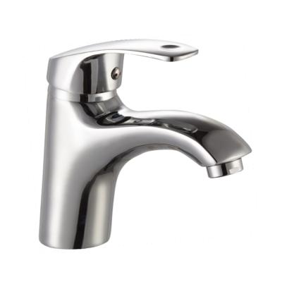 China Metered Faucets Deck Mounted Small Handle Hole Lever Single Running Bathroom Wash Shiny Basin Sink Faucet for sale