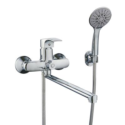 China Without slide bar extended version waterfall zinc bathroom wash plating basin water mixer shower faucet for sale