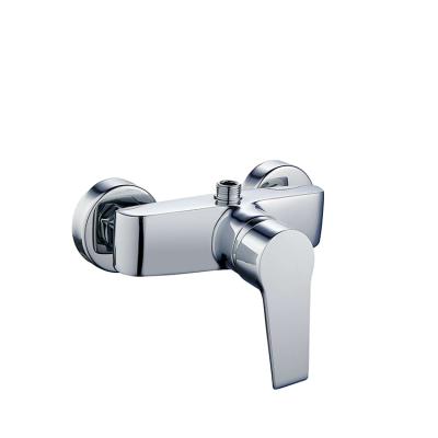 China Wall Mounted Bathroom Waterfall Hot And Cold Without Slide Bar Basin Plating Glossy Zinc Faucet With Shower for sale