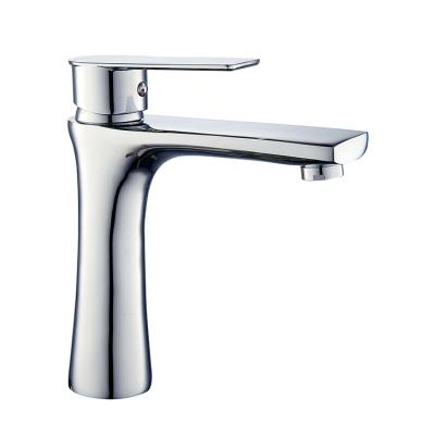 China Best Selling China Faucets Modern Single Lever Metered Wash Plating Basin Faucet With Copper Body Zinc Alloy Handle for sale