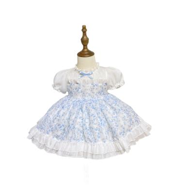 China Cool New Design Little Little White Blue Floral Lolita Style Original Girls Dress for sale