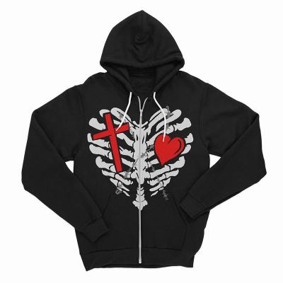 China Heavyweight Anti-Shrink Embossed Hoodies Blanket Custom Organic Cotton Mens Full Zip Up Hoodie for sale