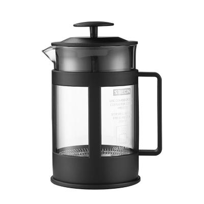 China WITH LID 1000ml style stainless steel high borosilicate glass hand press coffee pot American wholesale French coffee press for sale