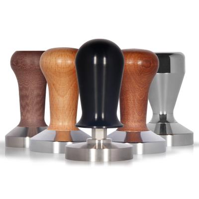 China Good Quality 51mm 58mm Stainless Steel Bartender Press Tool Espresso Coffee Tamper Wooden Handle Coffee Tamper for sale