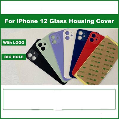 China 10 Pack Battery Back Glass Cover Big Wide Camera Hole Replacement For iPhone 12 Back Shell Door for sale