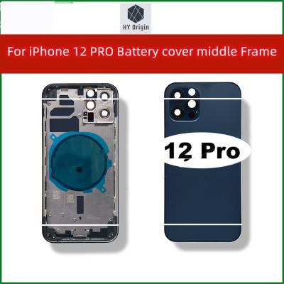 China Battery Door Back Housing View Glass Back Cover With Power Volume Flex Cable Side Buttons For iPhone 12 mini 12 pro max for sale