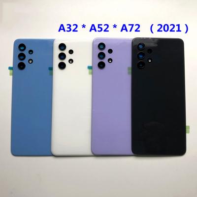 China 10 PCS Glass For Samsung Galaxy A72 4G 5G Phone Back Cover Sticker + Replacement Plastic Cam Battery Cover Case Back Door Plastic Case for sale