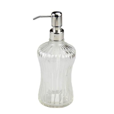 China Bathroom Refillable Liquid Soap Dispenser Glass Hand And Dish Soap Dispenser Set for sale