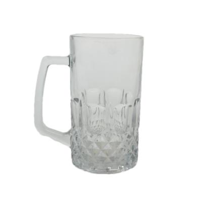 China Copo de vidro de cerveja claro gravado bebendo 600ml grande caneca de cerveja estilo clássico à venda