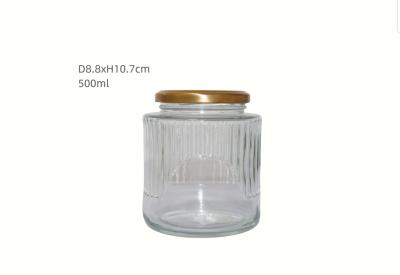 China 500ml Premium Clear Glass Storage Jars Glass Kitchen Canisters Clear Container en venta