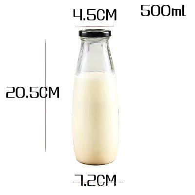 China Reusable Leak Proof Mini Glass Milk Bottles 500ML Capacity For Dishwasher Safe Milk Storage for sale