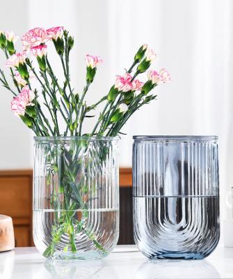 China H18cm Modern Glass Vase Decor Flower Holder Centerpieces for Living Room Kitchen Office for sale