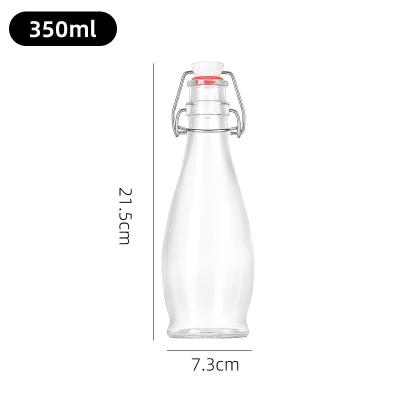 China 350 ml garrafas de leite de vidro transparente com design à prova de vazamento Lavadora de louça segura Reutilizável à venda