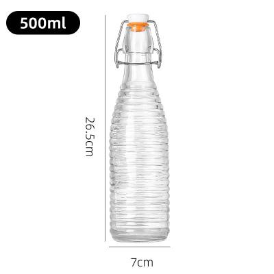 China 500ML Clear Glass Milk Bottles Leak Proof Reusable Dishwasher Safe Classic for sale