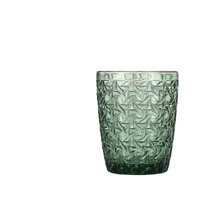 China 8.2 cm hoogte groen glasbeker met een capaciteit van 300 ml Te koop