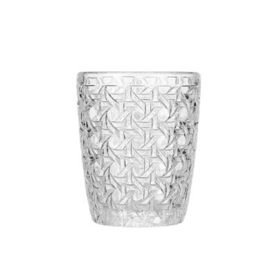 Chine 300 ml de tasses en verre transparent en relief avec des motifs complexes à vendre