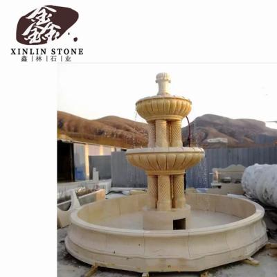 China Beautiful Large Modern Outdoor Natural White Black Gray Granite Stone Marble Water Fountain Rock Water Fountains G602 G603 G654 for sale