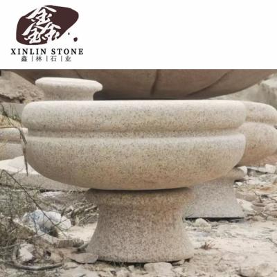 China Modern Landscape Garden Stone Flower Pots For Sale Statue Stone Carving Stone Figure G602 G603 G654 White Black Gray Granite for sale