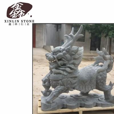 China Modern Outdoor Antique Carvings Statues Chinese Stone Kylin Statue Carving Stone Figure G602 G603 G654 White Black Gray Granite for sale