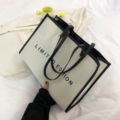 China OEM Fashion Lady Handbag Large Capacity White Shoulder Bag Women Others Tote Bags With Custom Printed Logo for sale