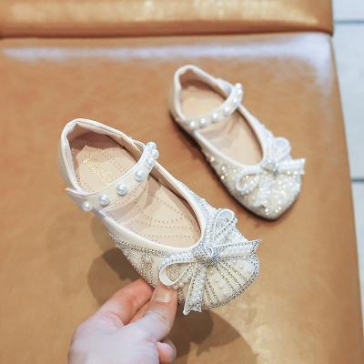 China 2022 Sh12579a Child Bowknot Child Girls Shoes Rubber Mary Jane Dress Shoes Flat Heel Sandals for sale