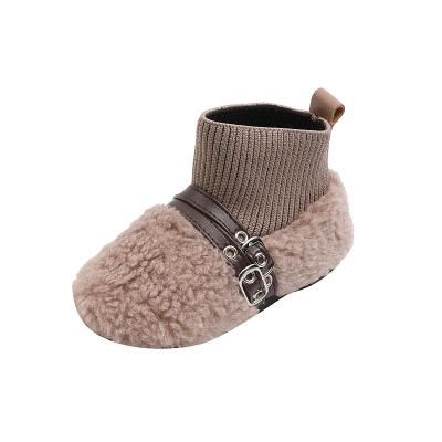 China sh10902a 0-1-3-Year Comfortable Princess Shoes Soft Bottom Baby Girls Winter Breathable New Old Lovely Keep Warm Cotton Socks Shoes 2021 for sale