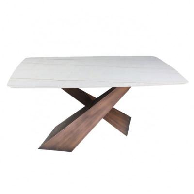 China Modern Nordic Modern Furniture Living Room Style Dining Room Chipboard Stone Top Table for sale