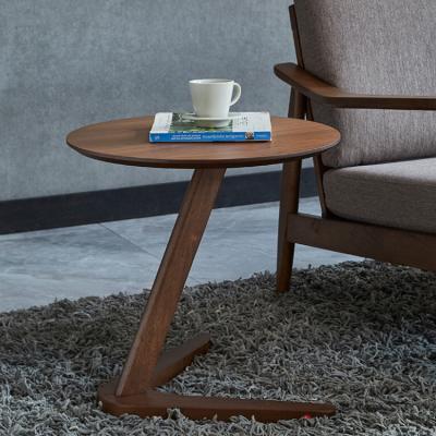 China Combination Walnut Teak Form End Around New Wooden Cheap Side Table for sale