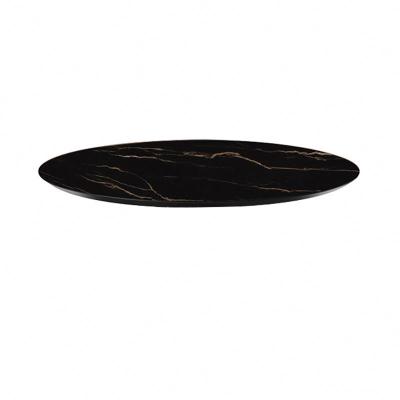 China Restaurant Cafe Modern Black Artificial Marble Large Round Dining Table Top for sale