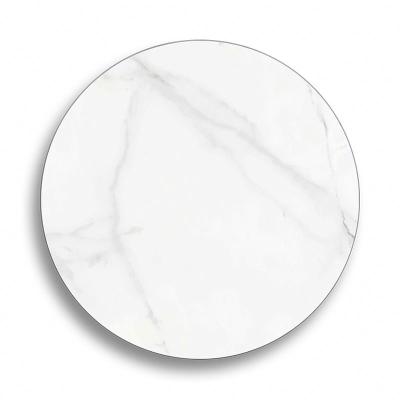 China Modern Modern White Marble Porcelain Square / Restaurant Cafe Round Dining Table Top for sale