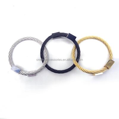 China Hot Selling Fashion Stainless Steel Charm Bracelet Bangle 3 Colors Slap Decoration Jewelry Wholesale for sale