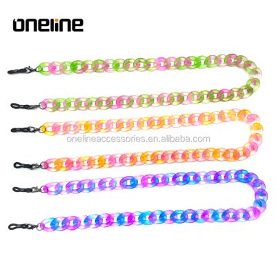 China 2020 Large Acetate Resistance 2020 Chain Bag Chain Stylish Colorful Flat Acrylic Sunglasses Chain Eyewear Acrylic Chain for sale