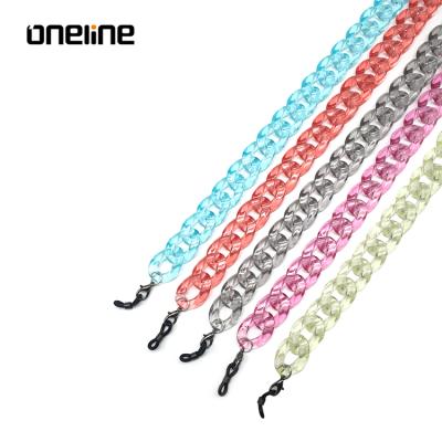 China Multicolor Acrylic Sunglass Holder Anti Slip Skid Resistance Acrylic Sunglass Holder Strap Chain for sale