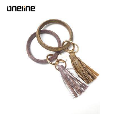 China New Portable Leather Key Chains Bracelet Accessories Tassel Key Ring PU Leather Key Chains/Car Key Chain for sale