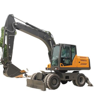 China Home Garden Construction High quality mini excavator 5 ton small wheel excavator hydraulic radbagger with 4 tires for sale