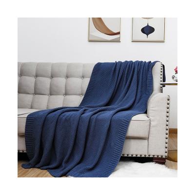 China Good quality factory breathable cotton directly throw cotton kiniited blanket blanket for sale