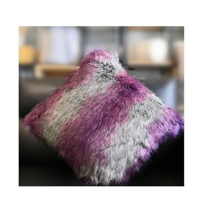 China New Products Long Plaid Purple Wolf Pile Air Permeable Hot Selling Pillow for sale