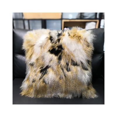 China Original Factory Air Permeable Printed Heaven And Earth Acrylic Cover Pile Jacquard Faux Fur Pillow for sale