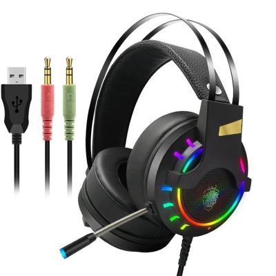 China Wholesale Headphone K3 Factory Quality Microphone USB Wired Noise Canceling Pro Gaming Headphones Cool RGB Light for sale