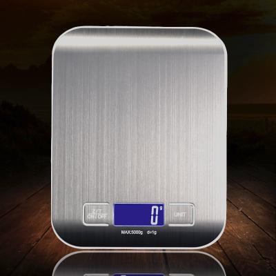 China WITH LID 11lb/5kg Digital Kitchen Food Scale 208*172*37mm, Silver for sale