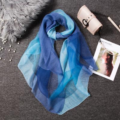 China Long 2021 spring and Korean version of new gradient summer scarf color silk silk wild dual-use soft scarf for sale