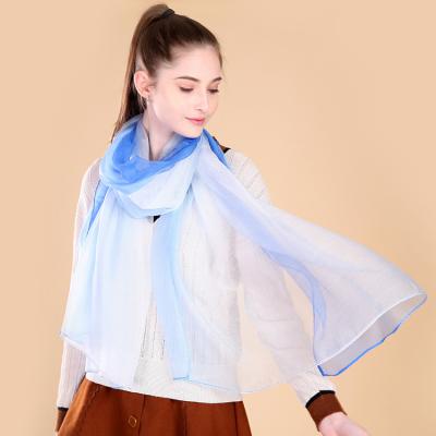 China Lightweight Long Silk Scarf Sunscreen Shawls For Women for sale