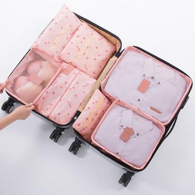 China Fashion Stylish 7pcs Set Travel Clothing Underwear Organizer Cubes Multifunction Luggage Packing Bag Set For Women Men for sale